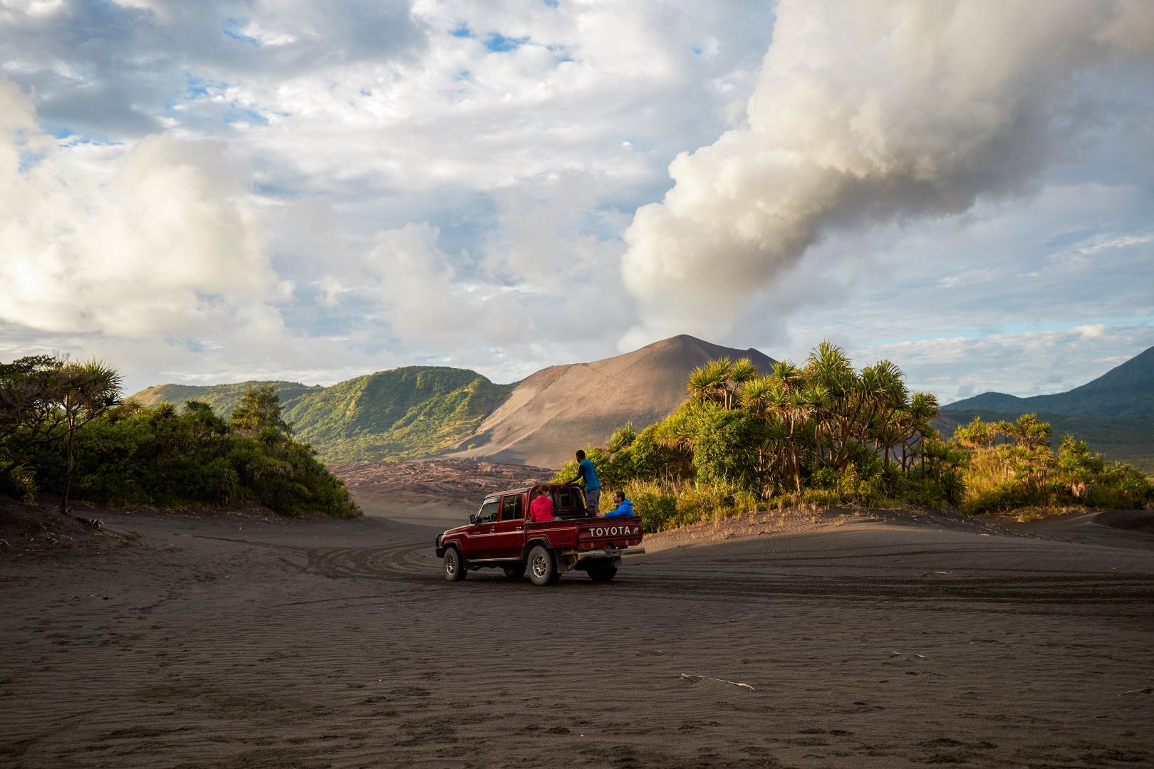 Four wheel driving to Mount Yasur, Tanna